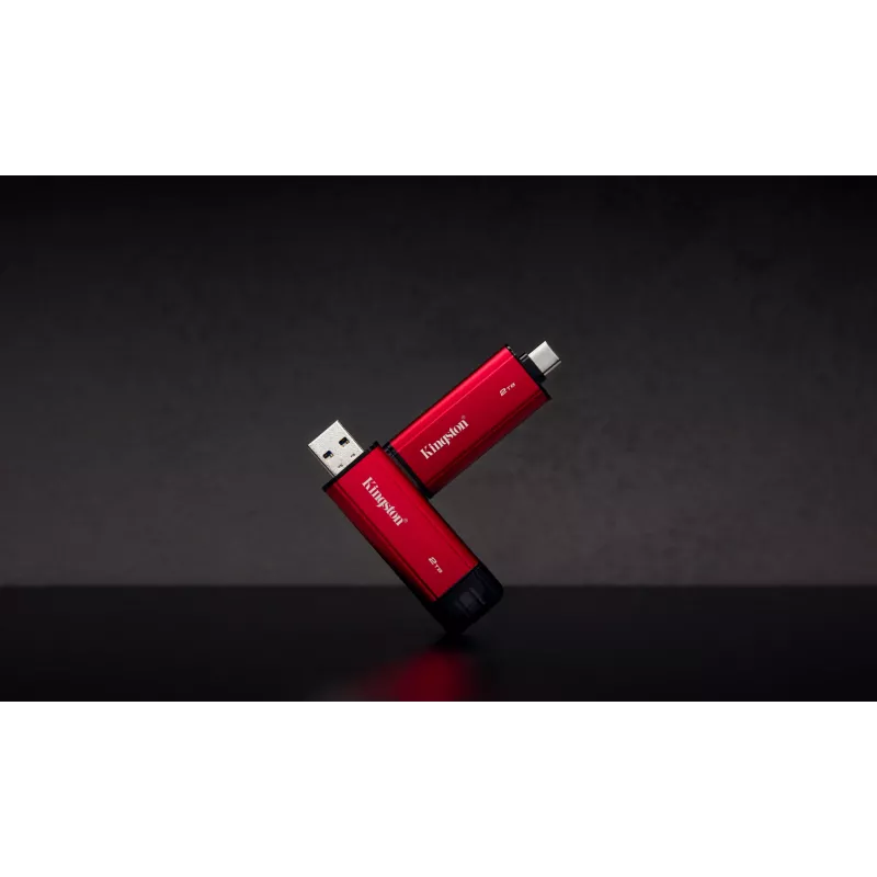 Väline SSD Kingston 2TB Dual USB-A/USB-C, USB 3.2 Gen 2, lugemine 1050 MB/s, kirjutamine 950 MB/s, must/punane