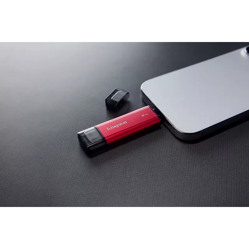 Väline SSD Kingston 2TB Dual USB-A/USB-C, USB 3.2 Gen 2, lugemine 1050 MB/s, kirjutamine 950 MB/s, must/punane