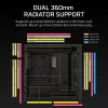 PC Midi Tower korpus CORSAIR FRAME 5000D RS — Must, ATX/EATX tugi, 3x140 mm esiventilaatorit, karastatud klaas, 250×556×542 mm