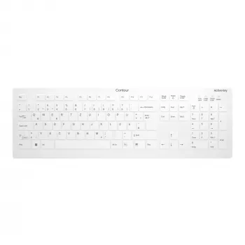 Contour Design Active Key Contour QuickClean Meditsiiniline klaviatuur Eemaldatav kate Täissuuruses Juhtmevaba Valge DE C8112