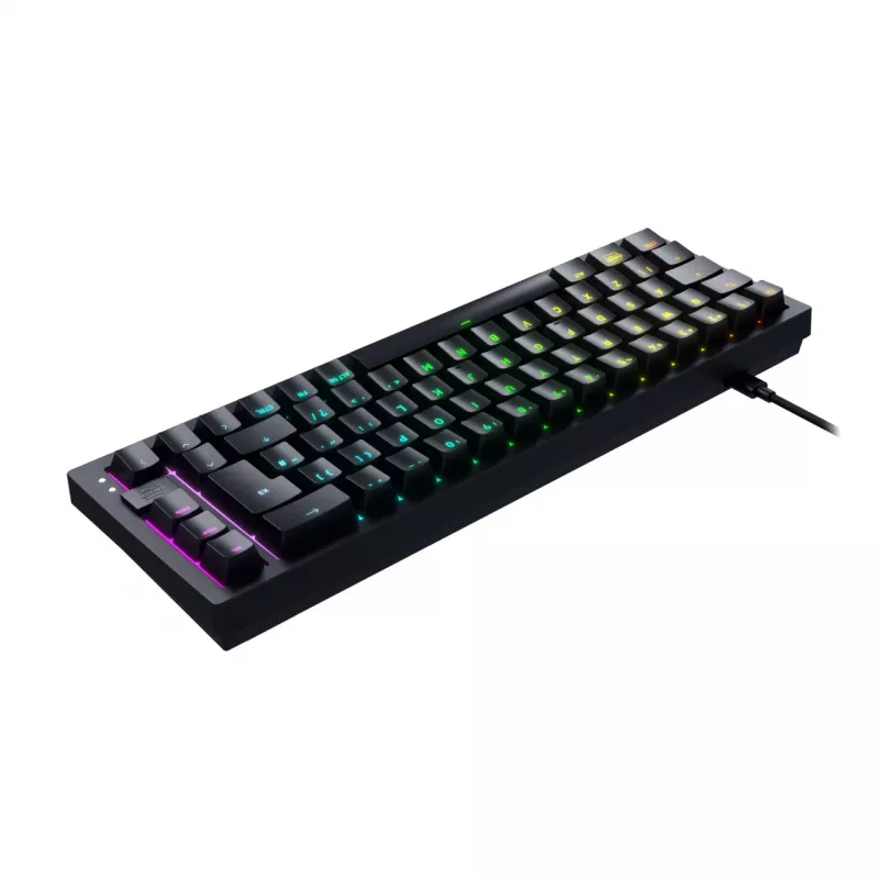 CHERRY K5V2 kompaktne klaviatuur mängimiseks USB QWERTZ saksa must 68 klahvi RGB LED