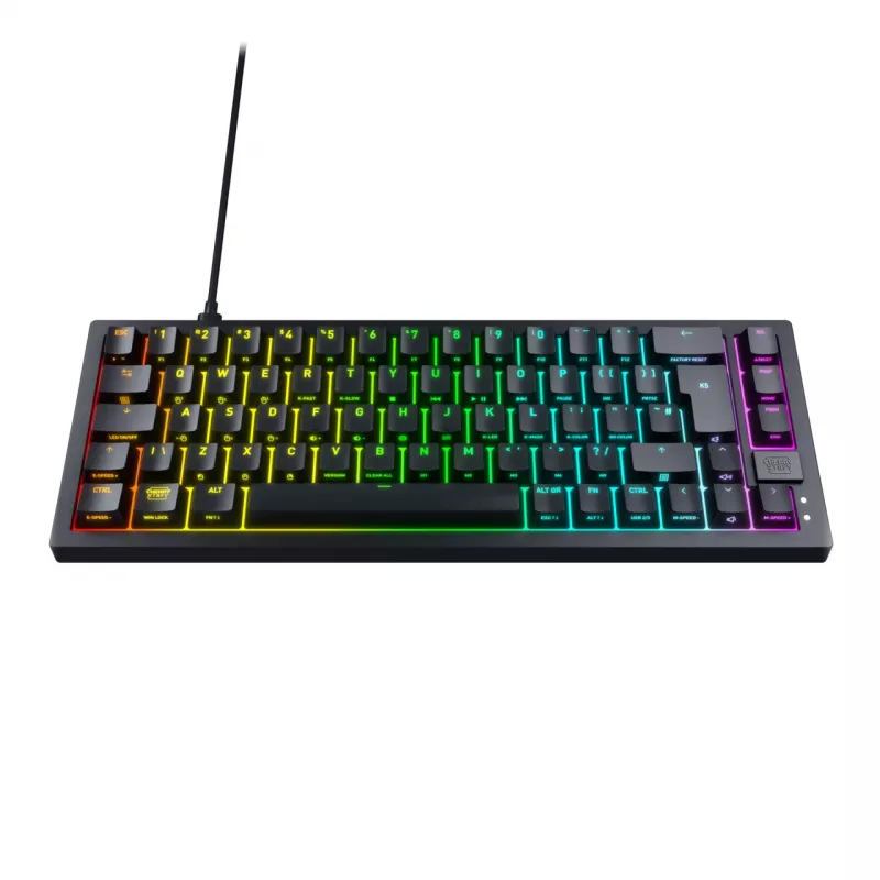 CHERRY K5V2 kompaktne klaviatuur mängimiseks USB QWERTZ saksa must 68 klahvi RGB LED