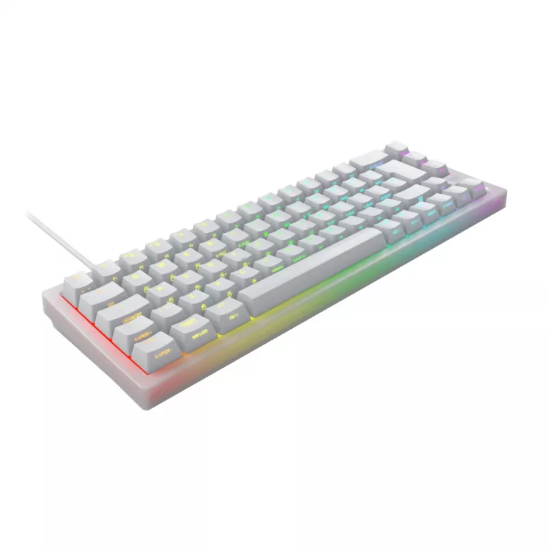 CHERRY K5V2 kompaktne klaviatuur mängimiseks USB QWERTZ saksa valge 68 klahvi RGB LED