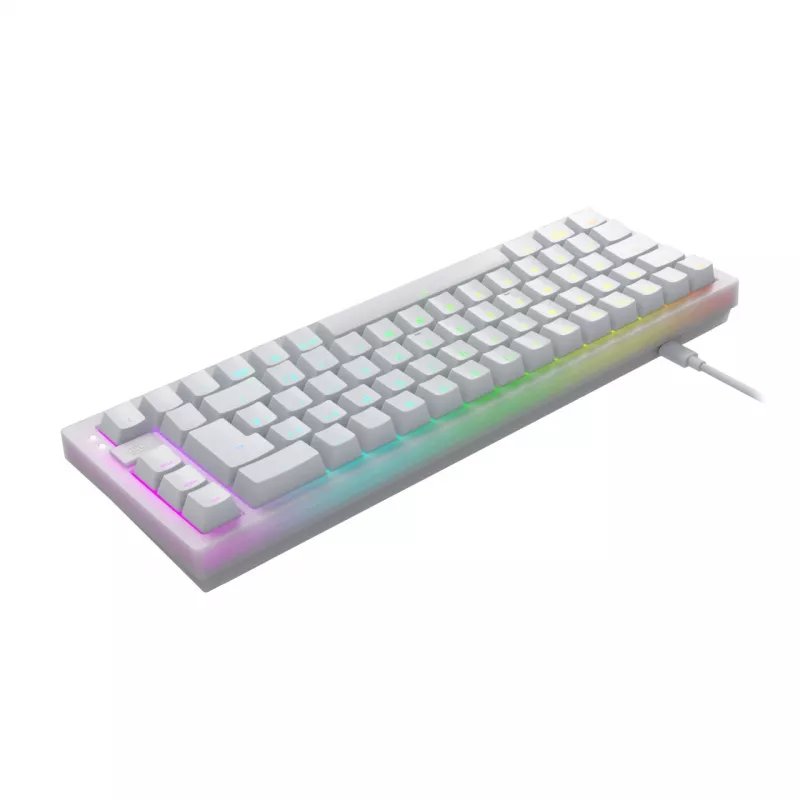 CHERRY K5V2 kompaktne klaviatuur mängimiseks USB QWERTZ saksa valge 68 klahvi RGB LED