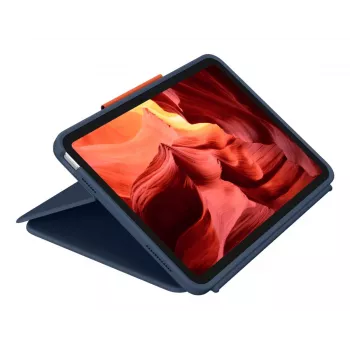 Klaviatuuriümbrise Logitech Rugged Combo 4 Touch QWERTZ German Smart Connector Blue iPad 10. gen (A16) jaoks, puuteplaat, dokk 256×195×20 mm