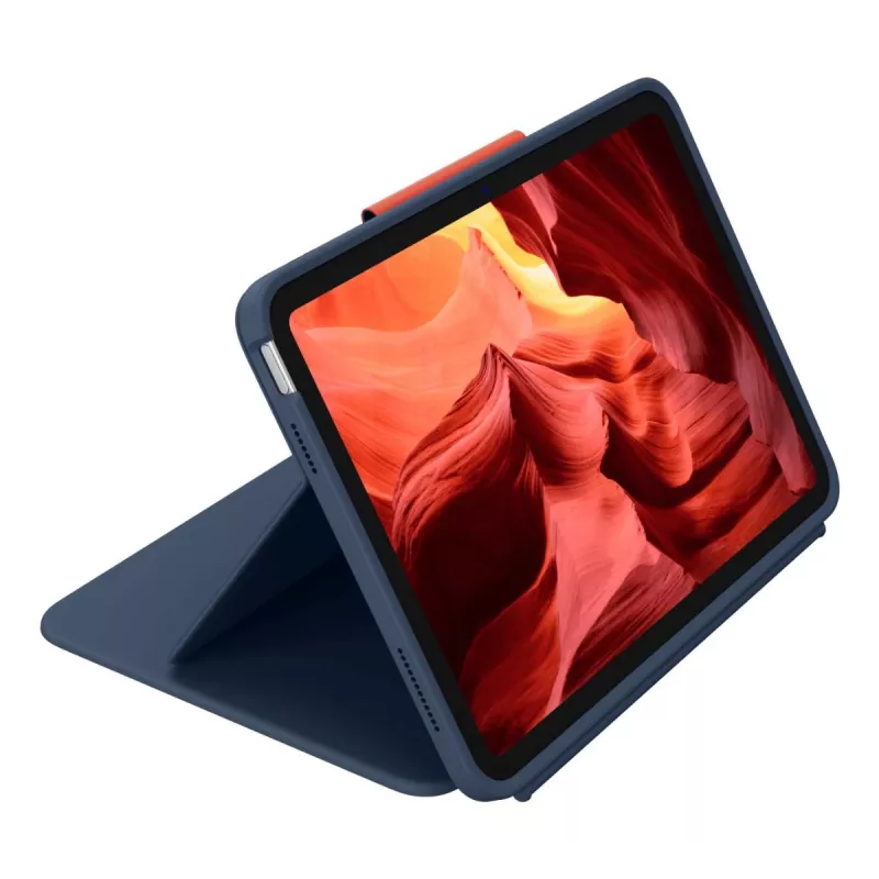 Klaviatuuriümbrise Logitech Rugged Combo 4 Touch QWERTZ German Smart Connector Blue iPad 10. gen (A16) jaoks, puuteplaat, dokk 256×195×20 mm