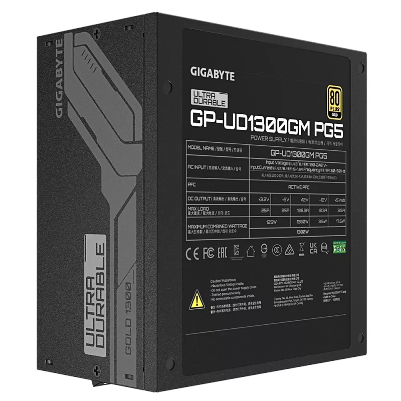 GIGABYTE UD1300GM PG5 toiteplokk 1300 W 20+4 kontakti ATX ATX must