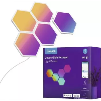 LED-valguspaneelid Govee B6061 5-pack RGB värvimuutusega — modulaarne dekoratiivne seinavalgustus