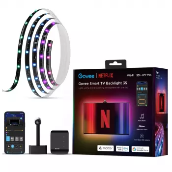 Nutikas ribavalgusti Govee H6098 — Wi‑Fi/Bluetooth, must, 2 kWh/1000 h, energiaklass G