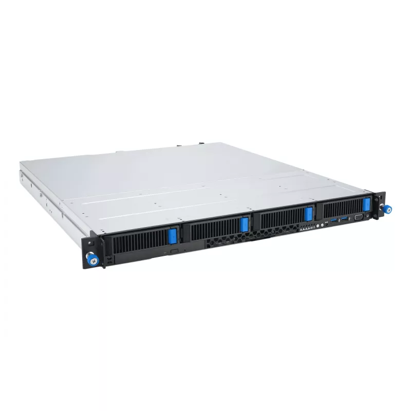 Rack server ASUS RS300-E12-RS4, 1U, Intel C262, LGA1700, Xeon E-2400, 4x hot-swap 3.5 tolli pesad, 450W toiteplokk, DDR5 UDIMM kuni 128 GB
