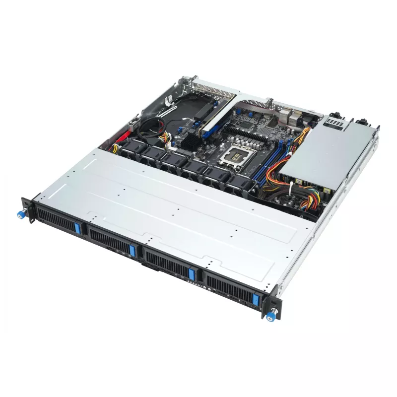 Rack server ASUS RS300-E12-RS4, 1U, Intel C262, LGA1700, Xeon E-2400, 4x hot-swap 3.5 tolli pesad, 450W toiteplokk, DDR5 UDIMM kuni 128 GB