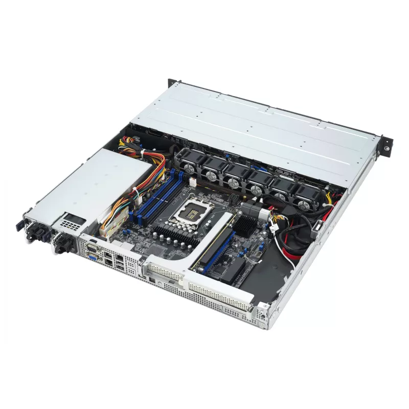Rack server ASUS RS300-E12-RS4, 1U, Intel C262, LGA1700, Xeon E-2400, 4x hot-swap 3.5 tolli pesad, 450W toiteplokk, DDR5 UDIMM kuni 128 GB
