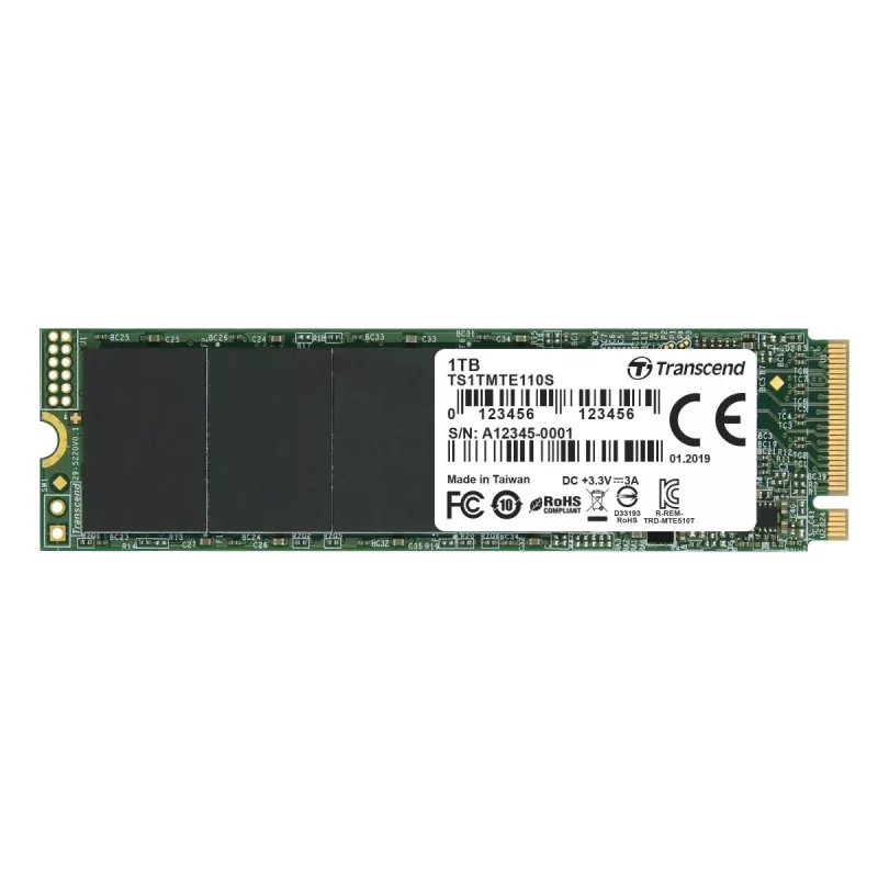 TRANSCEND SSD 110s 1TB M.2 2280 NVMe PCI-E GEN3 x4 kahepoolne