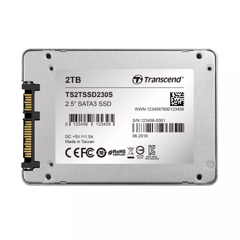 TRANSCEND SSD 230s 2TB 2.5in SATA III 6Gb/s TLC alumiiniumkorpus