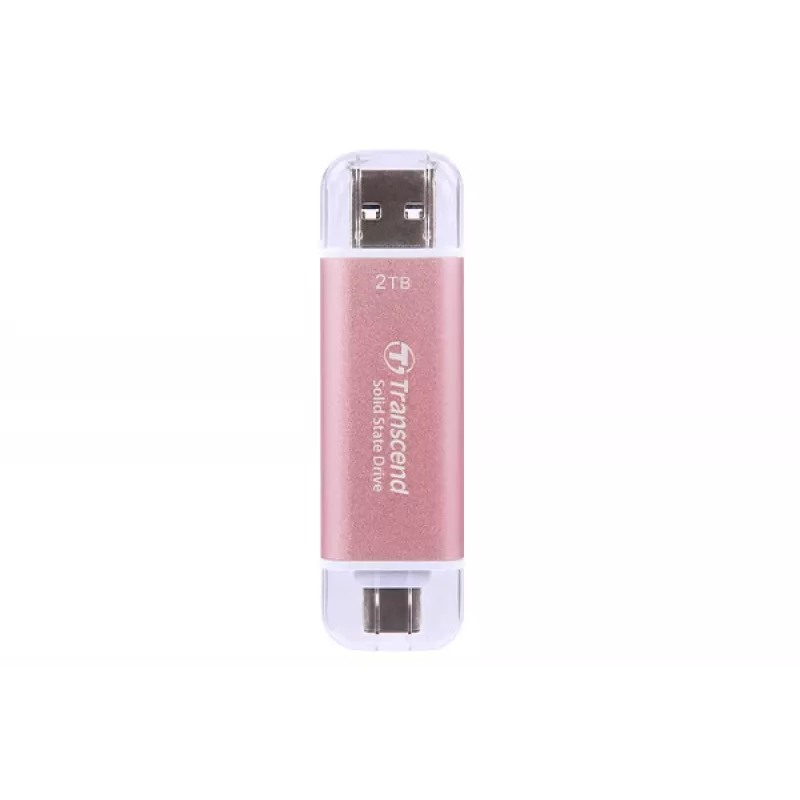 TRANSCEND Esd310p - 2TB kaasaskantav SSD - USB Type-A / USB USB-C - roosa