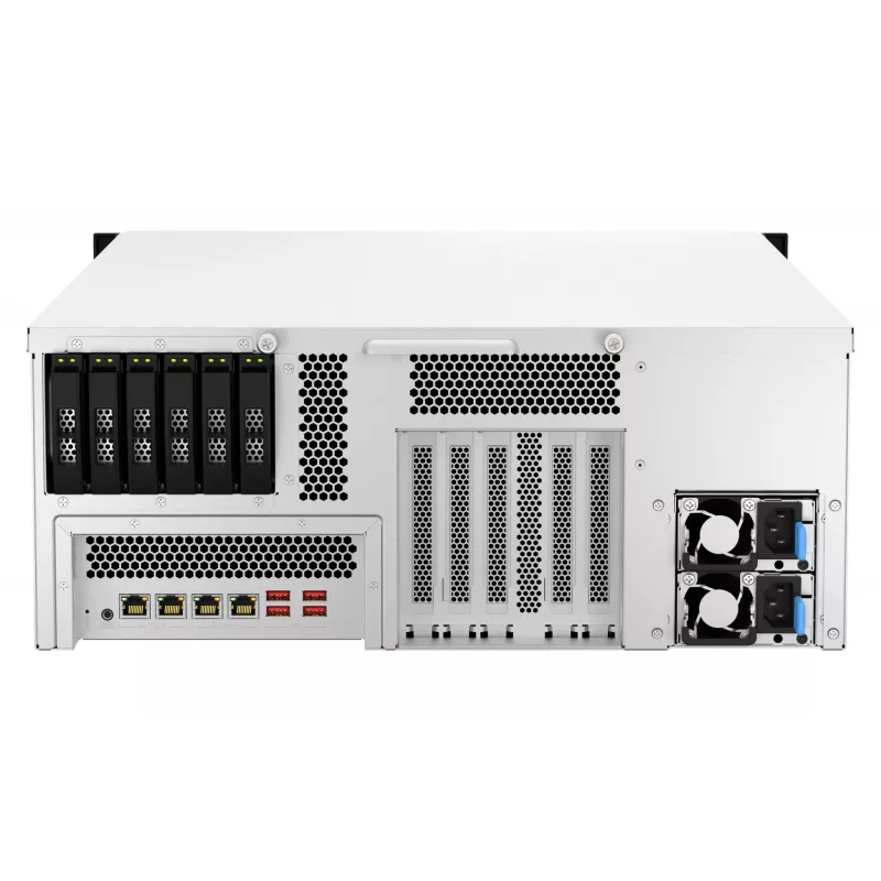 QNAP TS-H3087XU-RP NAS Rack (4U) Intel Xeon E E-2378 64 GB DDR4 0 TB QuTS hero Must, Valge