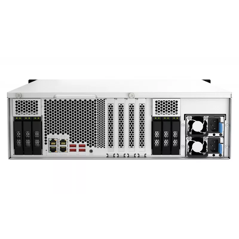 QNAP TS-h2287XU-RP NAS Rack (3U) Intel Xeon E E-2336 32 GB DDR4 0 TB QuTS hero Must, Valge