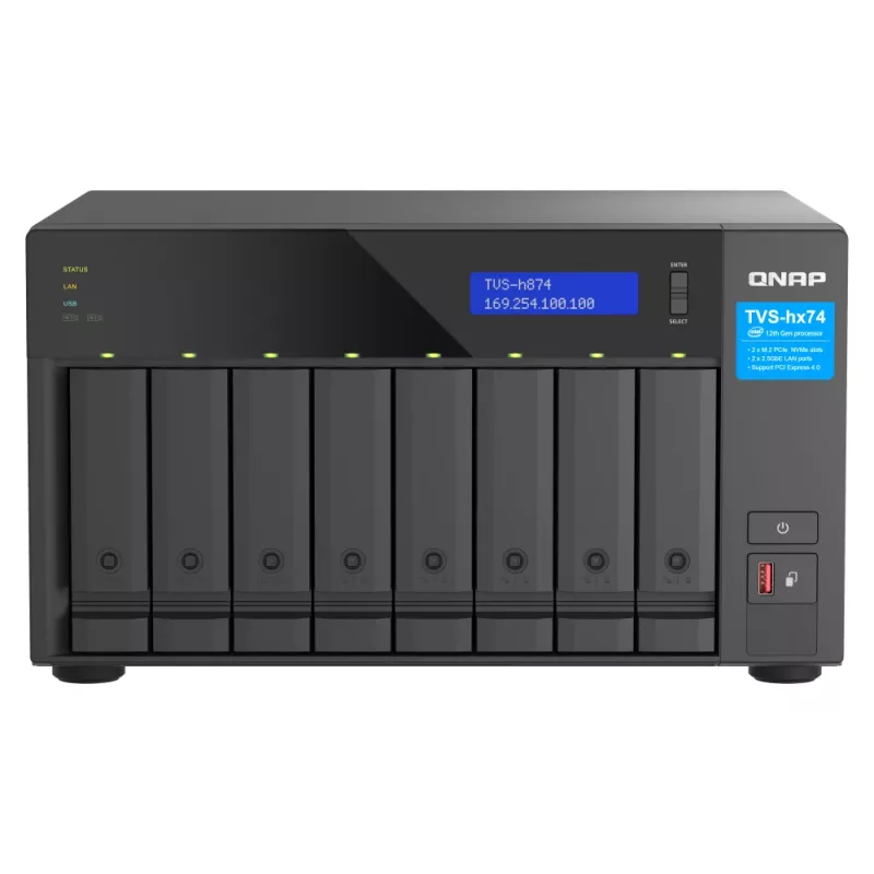 QNAP TVS-h874X NAS Tower Intel® Core™ i9 64 GB DDR4 0 TB QuTS hero Must