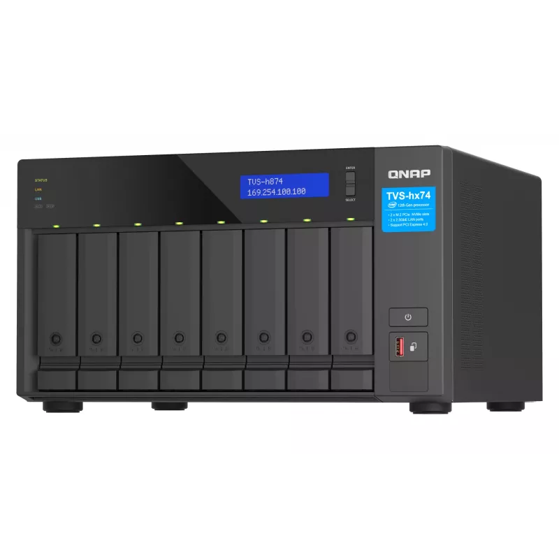 QNAP TVS-H874T-I9-64G NAS/server salvestusseade Torn Intel® Core™ i9 64 GB DDR4 0 TB QNAP QTS Must