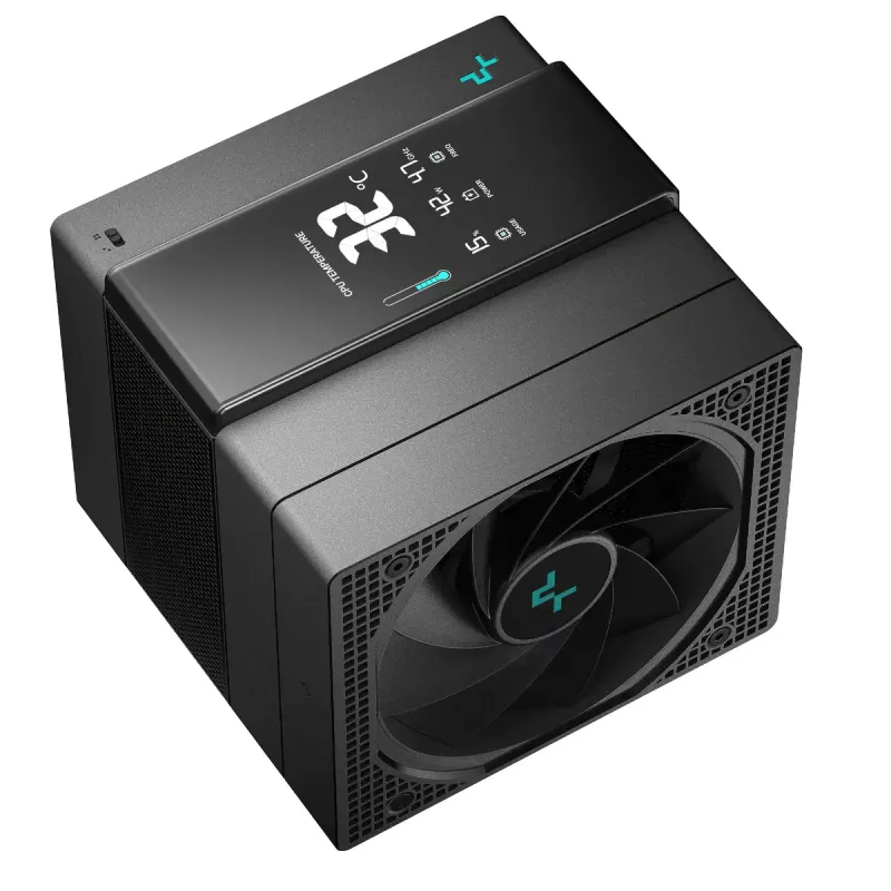 Õhkjahuti DeepCool ASSASSIN IV VC VISION — kahe ventilaatoriga 120/140 mm, 300 W TDP, 7 soojustoru, LGA115x/LGA1200/LGA1700/LGA20xx ühilduv, Must