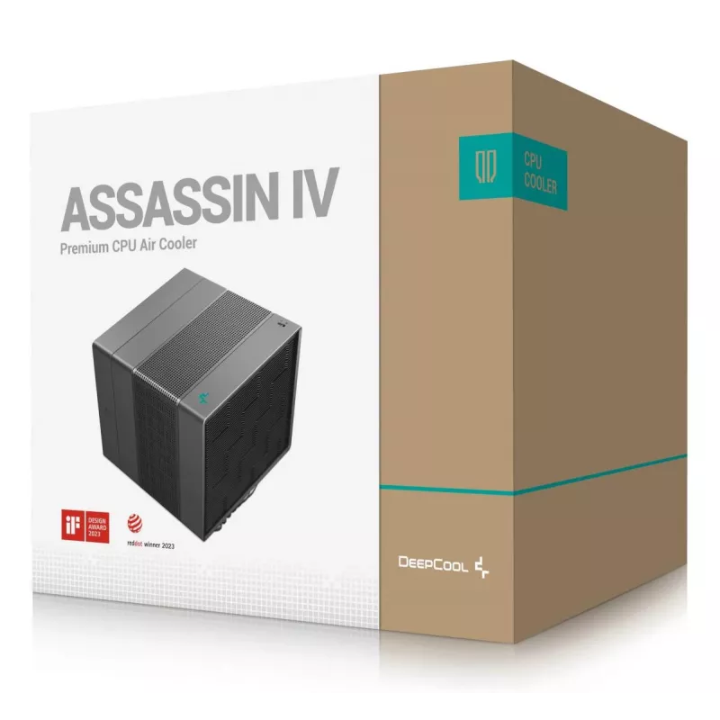 Õhkjahuti DeepCool ASSASSIN IV 14 cm Must — 2,44 mmH2O max õhurõhk, 14 cm FDB ventilaator, 1700 p/min, 79,1 cfm, 7 soojustoru