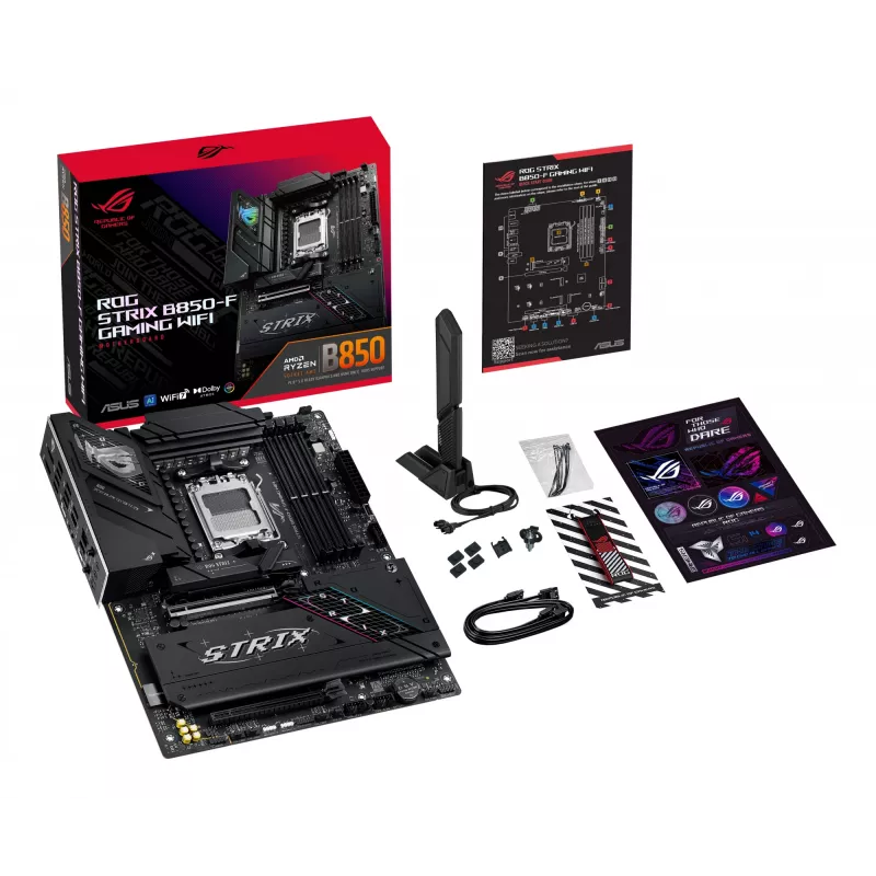 Emaplaat ASUS ROG STRIX B850-F GAMING WIFI — AMD B850, Socket AM5, ATX, DDR5, 4×M.2, Wi‑Fi 7, 2,5Gb LAN