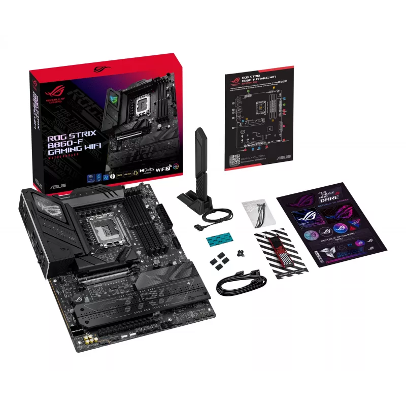 Emaplaat ASUS ROG STRIX B860-F GAMING WIFI — Intel B860, LGA 1851, ATX, DDR5, 4x DIMM, Wi‑Fi 7, 2.5Gb LAN, 4x M.2