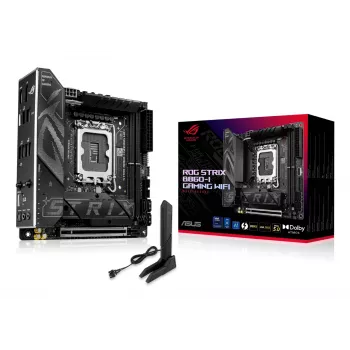 Emaplaat ASUS ROG STRIX B860-I GAMING WIFI — Intel B860, LGA 1851, mini ITX, 2× DDR5 DIMM (kuni 128 GB), Wi‑Fi 7, 2,5 Gb LAN