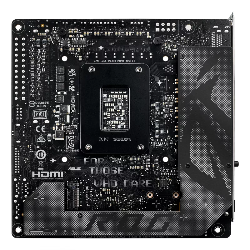 Emaplaat ASUS ROG STRIX B860-I GAMING WIFI — Intel B860, LGA 1851, mini ITX, 2× DDR5 DIMM (kuni 128 GB), Wi‑Fi 7, 2,5 Gb LAN