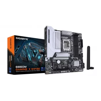 GIGABYTE B860M GAMING X WIFI6E emaplaat - Intel Core Ultra seeria protsessoritele, 8+1+2+2 faasi VRM, kuni 9200MHz DDR5, 1xPCIe 5.0 + 1xPCIe 4.0 M.2, 2.5GbE LAN, WIFI 6E, USB 4