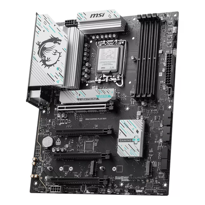 Emaplaat MSI B860 GAMING PLUS WIFI — Intel B860, LGA 1851, ATX, DDR5, 4x DIMM, 3x M.2, Wi‑Fi 7, 5GbE