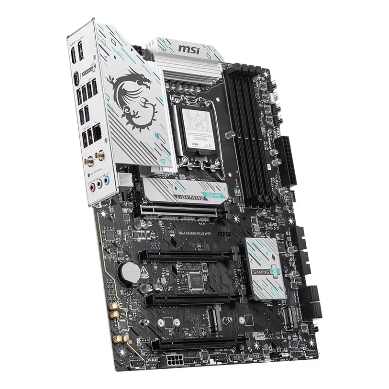 Emaplaat MSI B860 GAMING PLUS WIFI — Intel B860, LGA 1851, ATX, DDR5, 4x DIMM, 3x M.2, Wi‑Fi 7, 5GbE