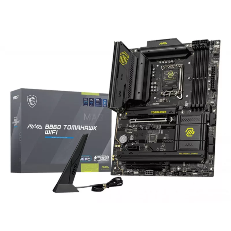 Emaplaat MSI MAG B860 TOMAHAWK WIFI — Intel B860, LGA 1851, ATX, DDR5, 4x DIMM, 3x M.2, Wi‑Fi 7, 5GbE