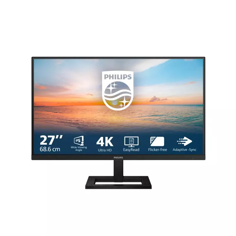 Philips 1000 seeria 27E1N1900AE/00 arvutimonitor 68,6 cm (27 tolli) 3840 x 2160 pikslit 4K Ultra HD LCD must