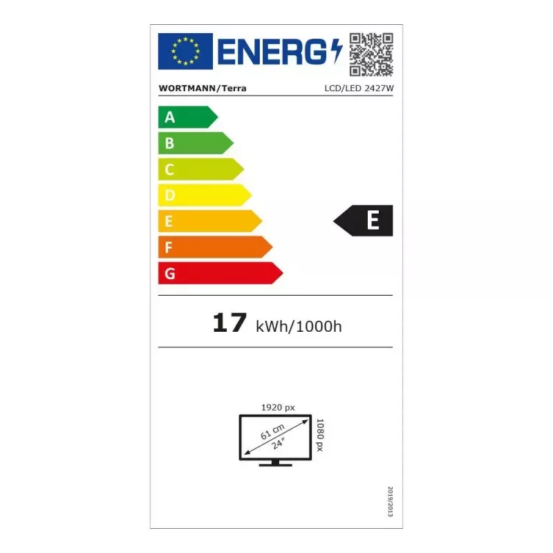 TERRA 3030221 arvutikuvar 60,5 cm (23,8 tolli) 1920 x 1080 pikslit Full HD LED Must