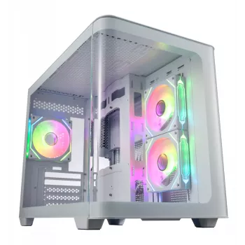 FSP S380-WA Case Mini Tower mITX, mATX Valge ARGB