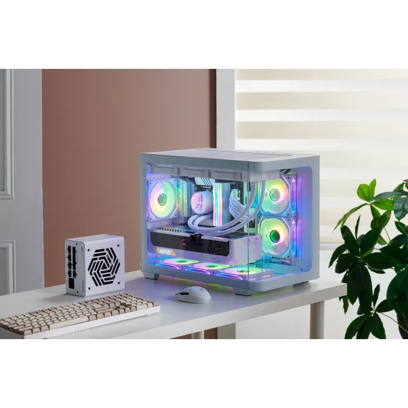 FSP S380-WA Case Mini Tower mITX, mATX Valge ARGB