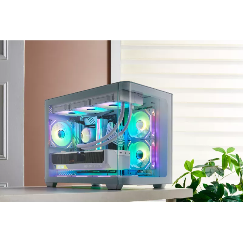 FSP S380-WA Case Mini Tower mITX, mATX Valge ARGB