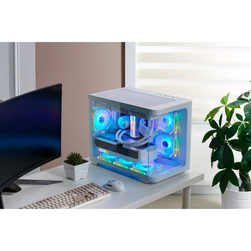 FSP S380-WA Case Mini Tower mITX, mATX Valge ARGB