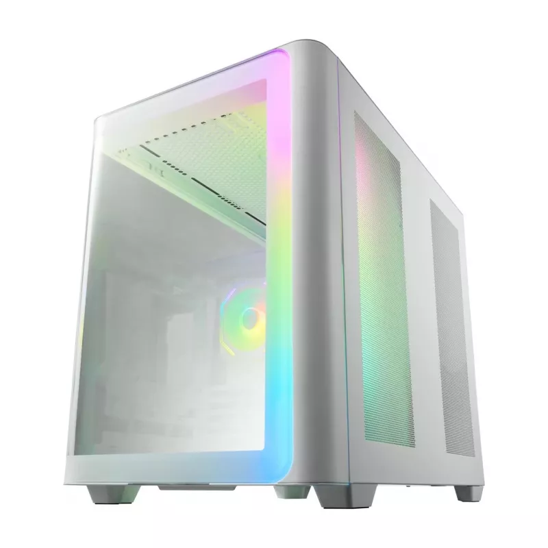 FSP M580-WA korpus Midi Tower mITX, mATX valge ARGB, Midi Tower, arvuti, valge, ATX, micro ATX, Mini-ITX, klaas, SPCC, mängimine