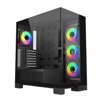 FSP M540-BA Case Midi Tower mITX, mATX, ATX (BTF) Must, Midi Tower, PC, Must, ATX, micro ATX, Mini-ITX, Klaas, SPCC, Mängimine