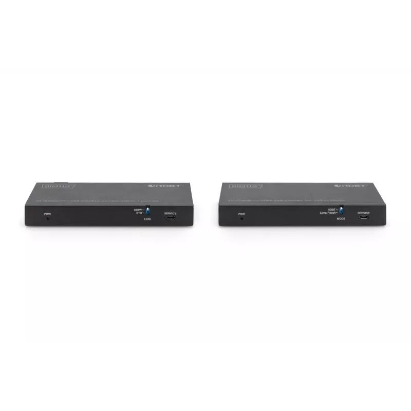 DIGITUS HDBaseT KVM-pikenduskomplekt. 150m 4K/60Hz. USB 2.0. PoC. IR. must