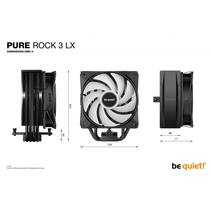 be quiet! Pure Rock 3 LX protsessori õhkjahuti 12 cm must 1 tk