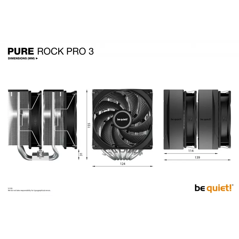 be quiet! Pure Rock Pro 3 protsessori õhkjahuti 12 cm hõbedane 1 tk