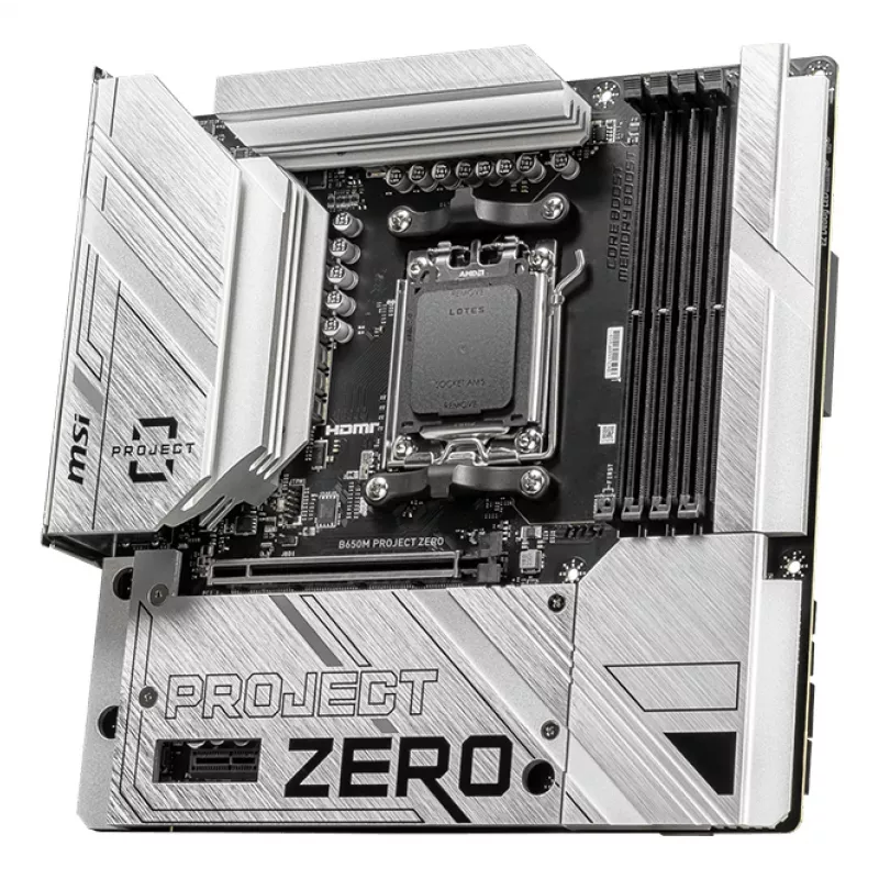 MSI B650M PROJECT ZERO emaplaat AMD B650 pesa AM5 micro ATX