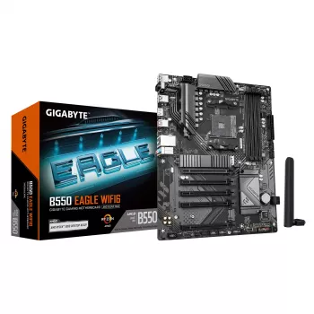 Emaplaat GIGABYTE B550 EAGLE WIFI6 ATX, AMD B550, Socket AM4, DDR4, 4x DIMM, 2x M.2, Wi‑Fi 6, Bluetooth 5.3