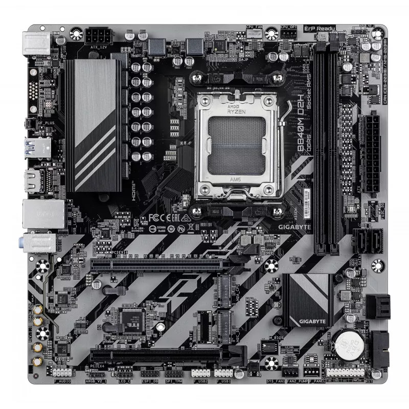 Emaplaat GIGABYTE B840M D2H, AMD Ryzen 9000, Socket AM5, Micro ATX