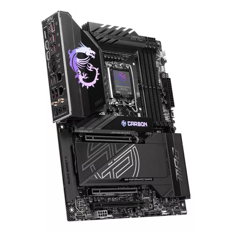 Emaplaat MSI MPG Z890 CARBON WIFI ATX — Intel LGA1851, Z890, DDR5, 4x DIMM, 5x M.2, Wi‑Fi 7, 2,5Gb LAN