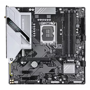 GIGABYTE B760M GAMING PLUS WIFI DDR4 emaplaat - toetab 14. põlvkonna Intel Core protsessoreid, 4+1+1 faasi VRM, kuni 5333 MHz DDR4 (OC), 2xPCIe 4.0 M.2, Wi-Fi 6, 1 GbE LAN, USB 3.2 Gen 1