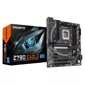 GIGABYTE Z790 EAGLE emaplaat – toetab 14. põlvkonna Intel Core protsessoreid, 12+1+1 faasi VRM, kuni 7600MHz DDR5 (OC), 3xPCIe 4.0 M.2, 2,5GbE LAN, USB 3.2 Gen 2